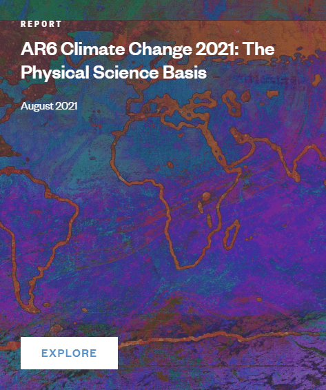 Couverture du rapport du GIEC : Les bases physiques (Août 2021)