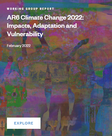 Couverture du rapport du GIEC : Impacts, adaptation et vulnérabilité (Février 2022)