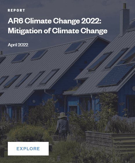 Couverture du rapport du GIEC : Atténuation du changement climatique (Avril 2022)