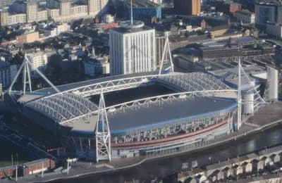 Vue aérienne d'un stade de football